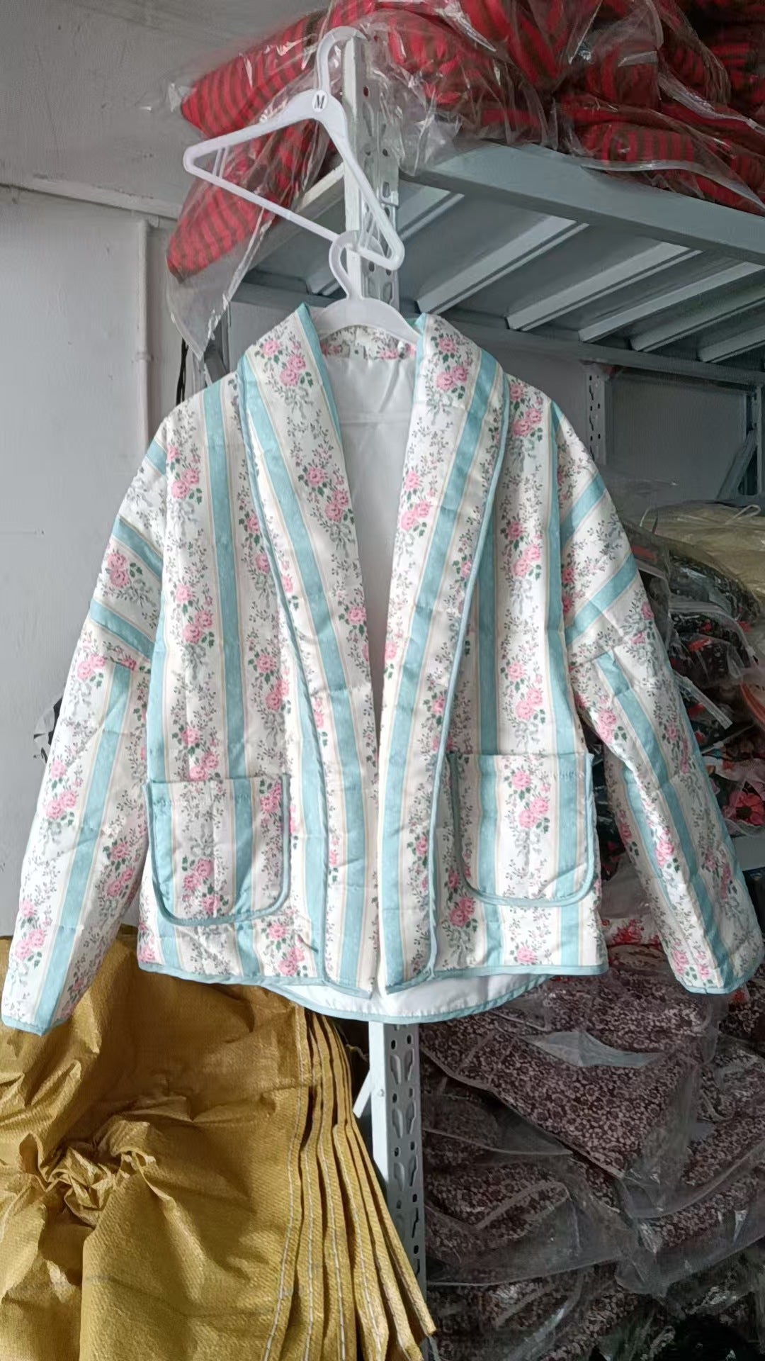 Floral Print Quilted Puffer Coat - Oversized Warm Winter Jacket