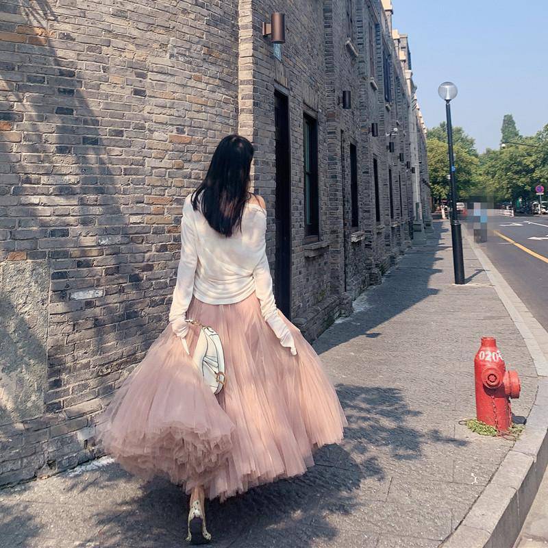 Elegant French Chiffon A-Line Midi Skirt