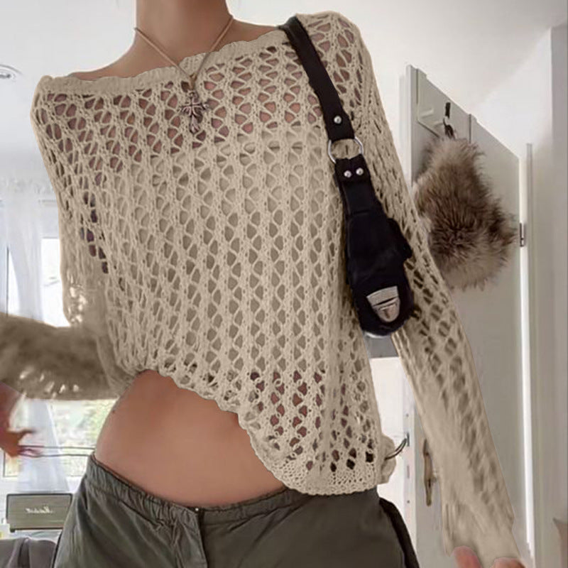 Women's Oversized Mesh Knit Sweater