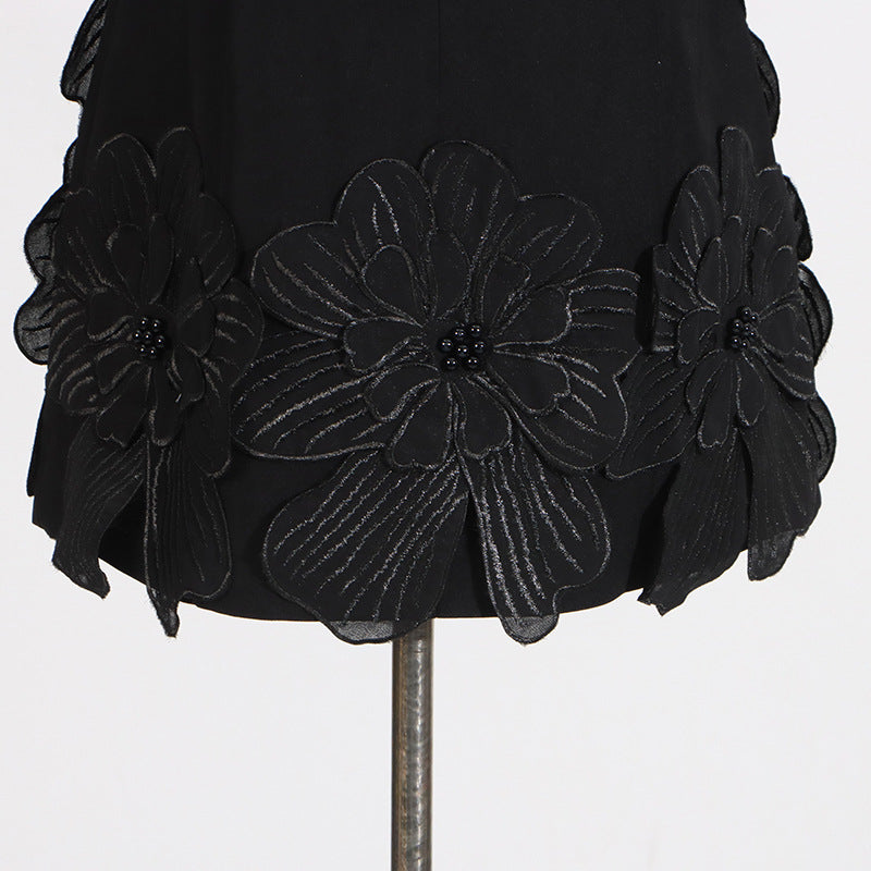 Designed Sweet 3D Floral Sleeveless Mini Dress