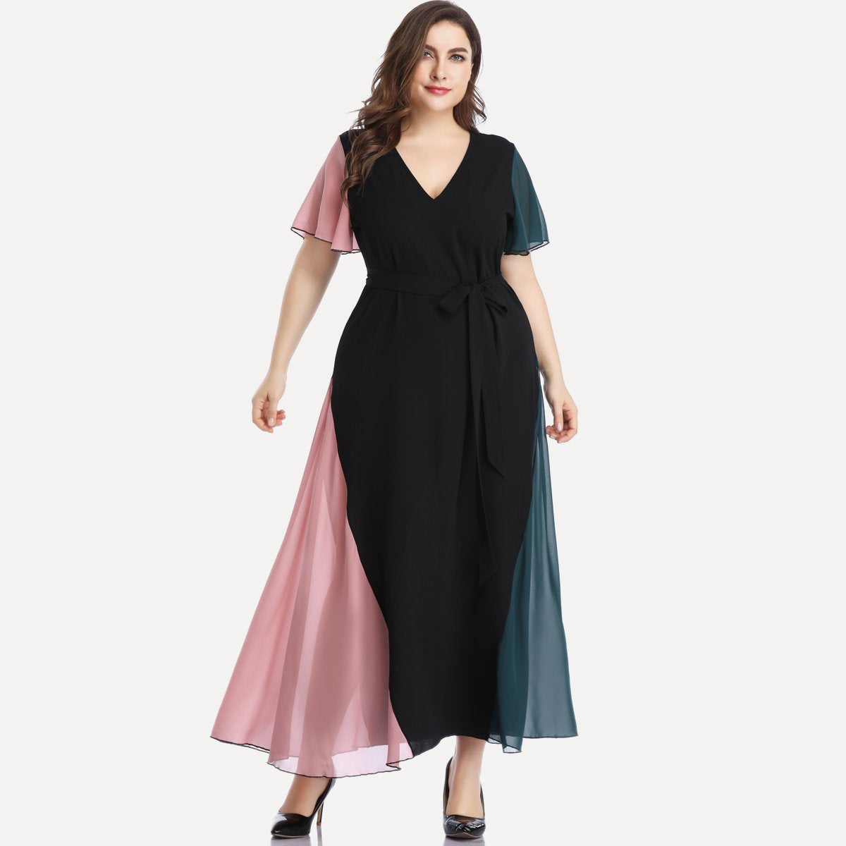 Plus Sizes Fashion Chiffon Women Long Maxi Dresses-Plus Size Dresses-Free Shipping at meselling99