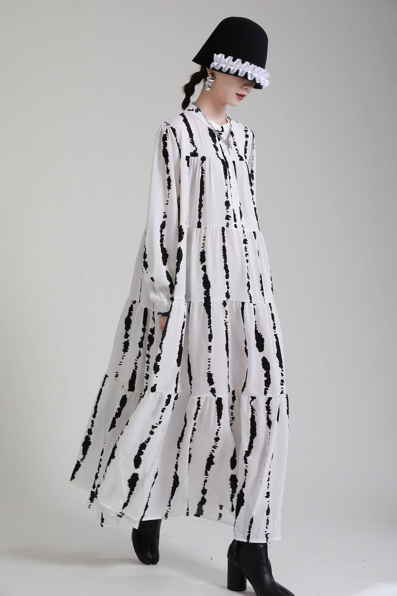 Women Long Sleeves Stand Collar Fall Cozy Dresses-Cozy Dresses-Free Shipping at meselling99