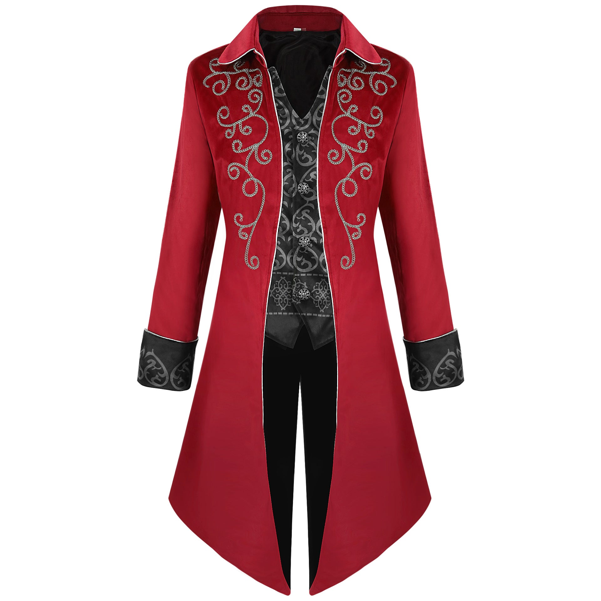 Men's Vintage Silver-Edge Tailcoat Jacket