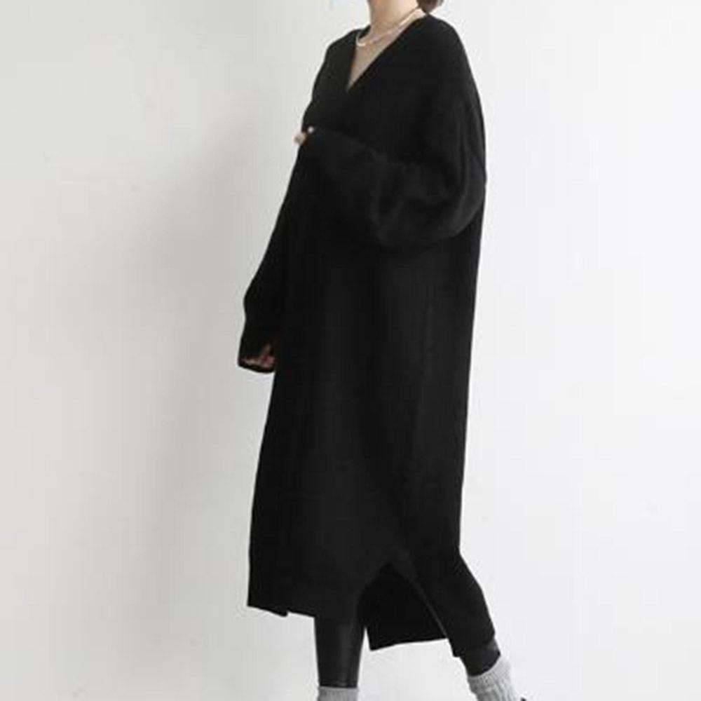 Women Pullover Knitted Long Dresses-Dresses-Gray-One Size-Free Shipping at meselling99