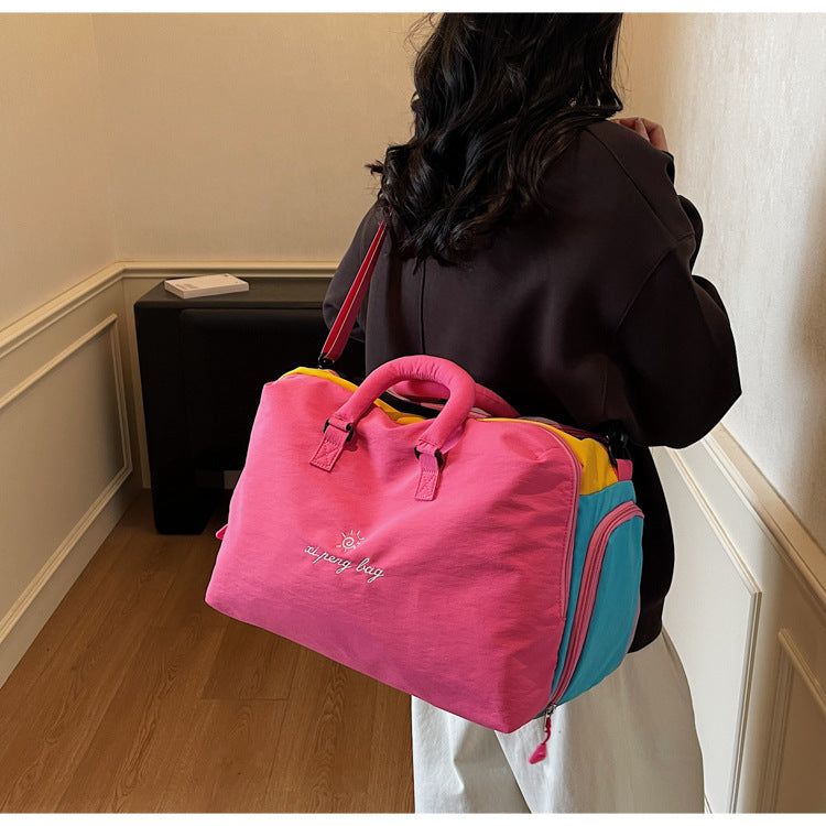 Oxford Color-Block Travel Tote