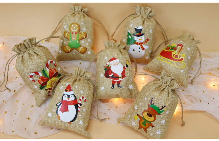 Christmas Drawstring Gift Bag for Apples 24pcs/Set