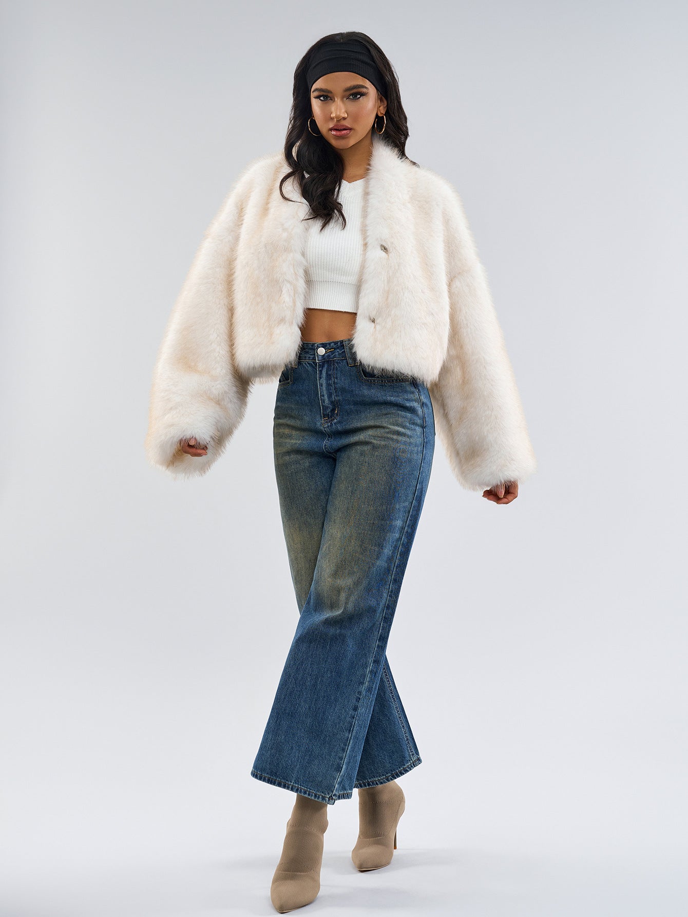 Retro Faux Mink Fur Short Coat Women’s – Reversible Plush Jacket