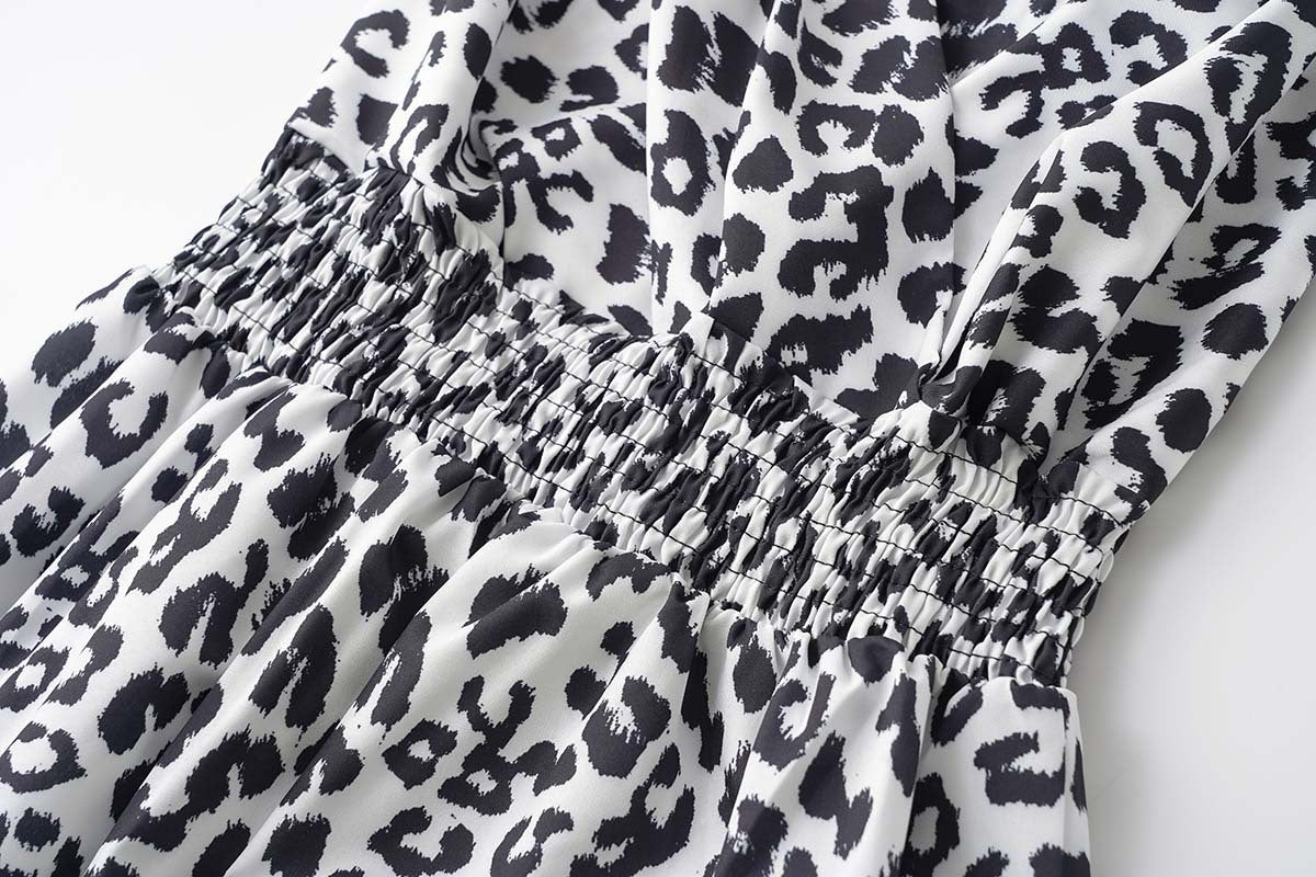 Women's Summer Leopard Print Strapless Dress