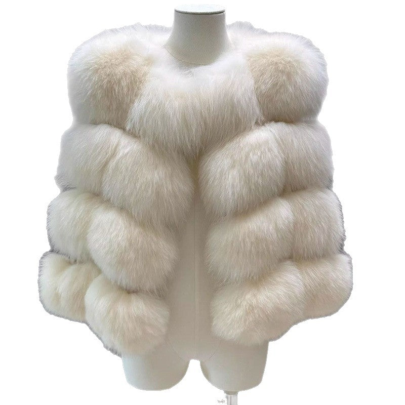 Classic Spliced Short Faux Fox Fur Vest