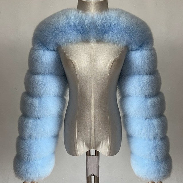 Women Artifical Fox Fur Women Cape Coats