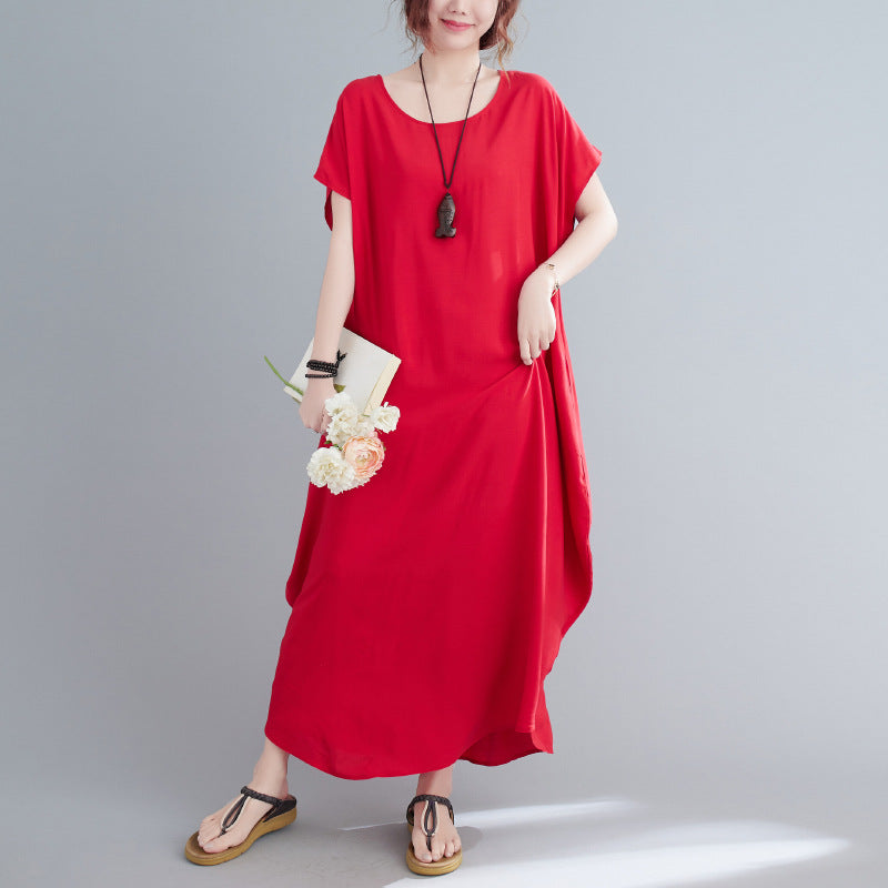 Summer Simple Design Long Cozy Dresses-Dresses-Free Shipping at meselling99