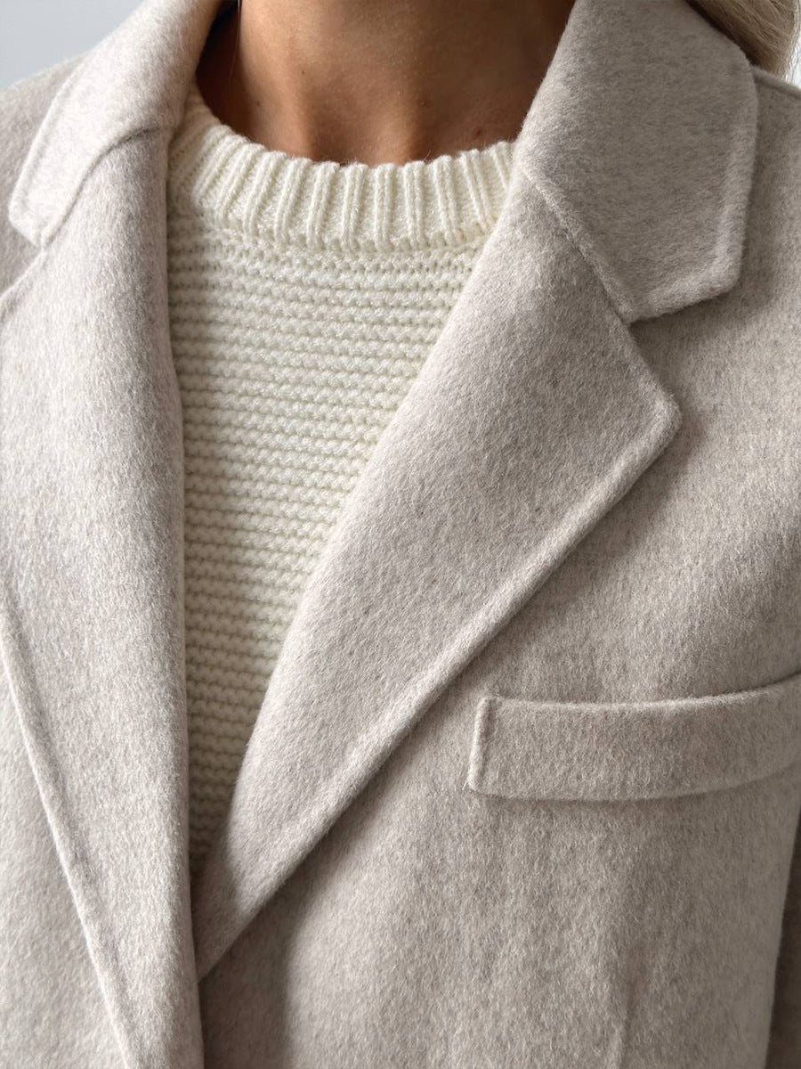 Casual Round Neck Knitted White Sweaters