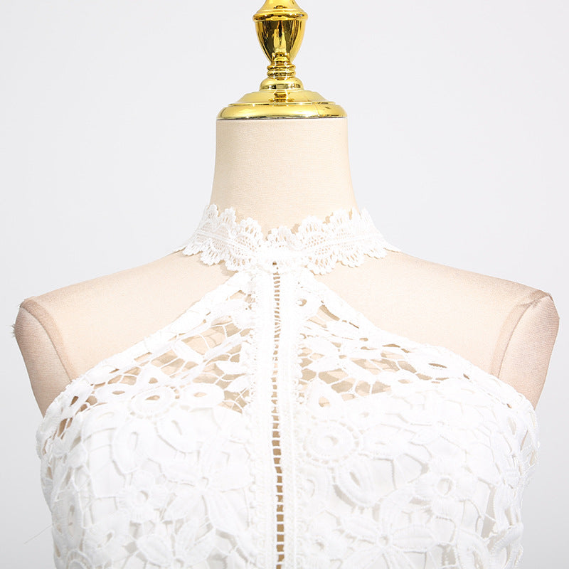 Women's Lace Sleeveless Top & Asymmetrical Skirt Set