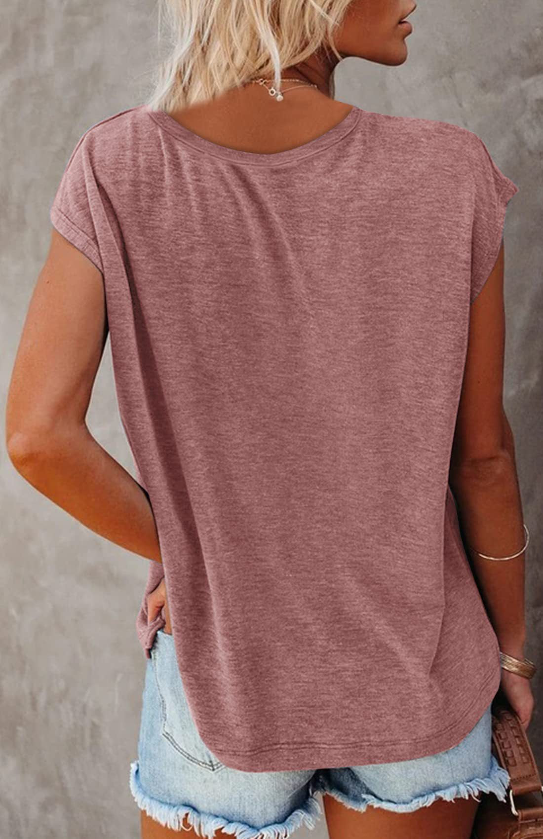 Women's Summer Sleeveless V-Neck Casual Loose Fit T-Shirt