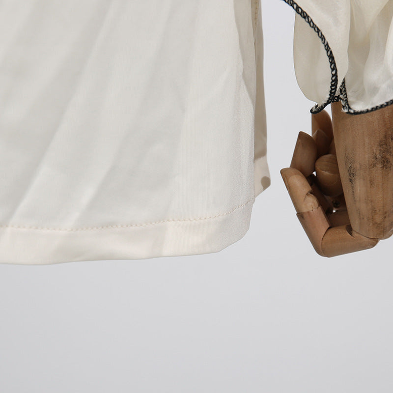 Designed Elegant Resort-Style Lace Trim White Short Dress