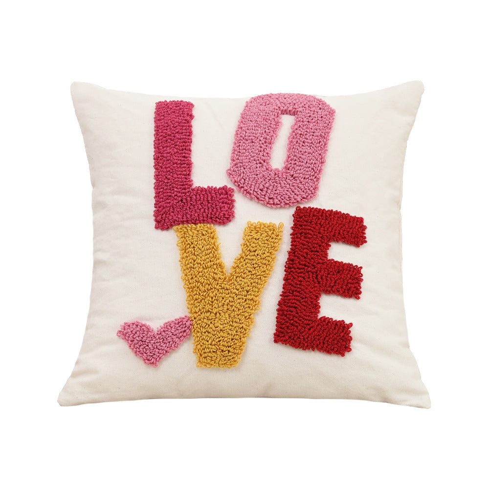 Embroidery Heart Cute Sofa Pillow