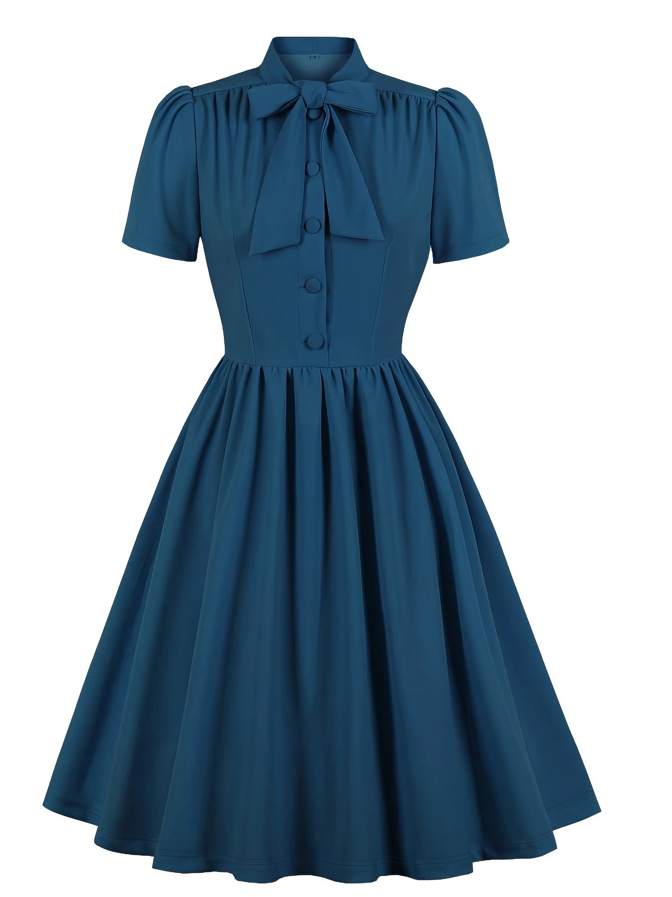 Classy Vintage A Line Women Dresses with Neck Bow-Dresses-Free Shipping at meselling99