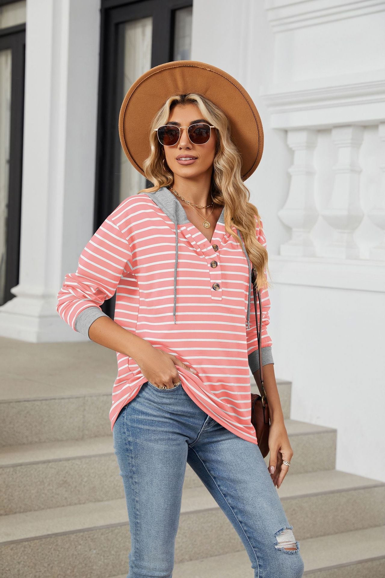 Casual Striped Long Sleeves Hoodies