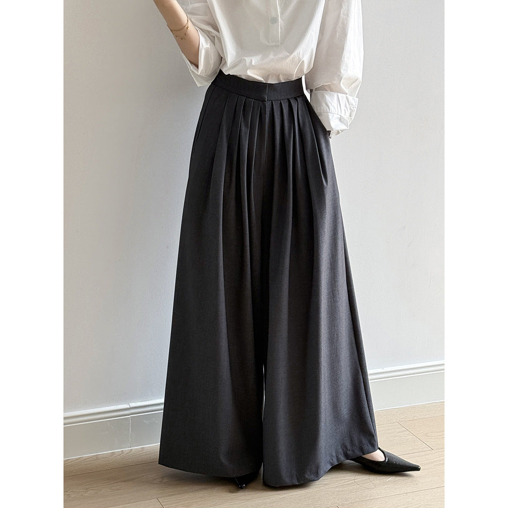 Women's High-Waisted Tencel Wool Wide-Leg Pants