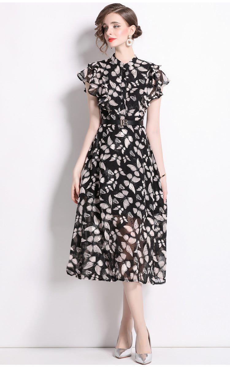 Fashion Luxury Ruffled Summer Midi Dresses