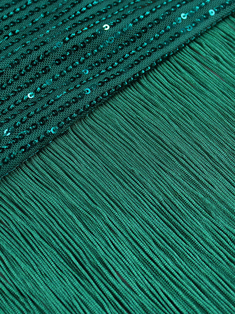 Green Tassels Design Irregular Party Dresses-Dresses-Free Shipping at meselling99