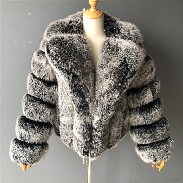 Fashion Artificial Fur Winter Short Coats for Women