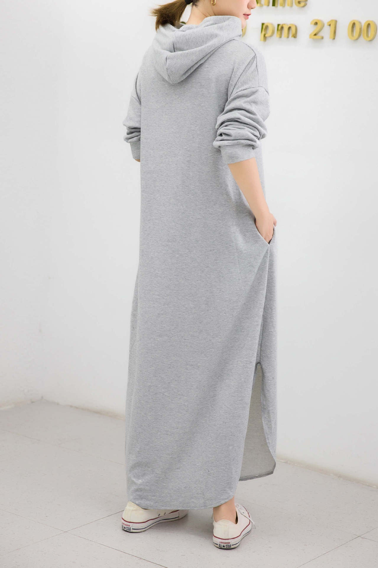 Women Casual Zipper Fall Long Hoodies Dresses-Cozy Dresses-Free Shipping at meselling99