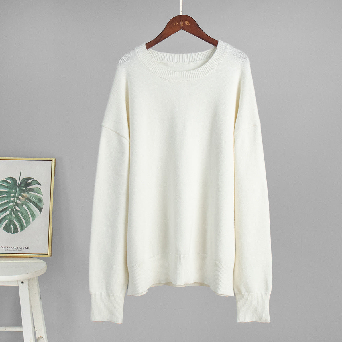 Classic Relaxed-Fit Dark Crewneck Sweater