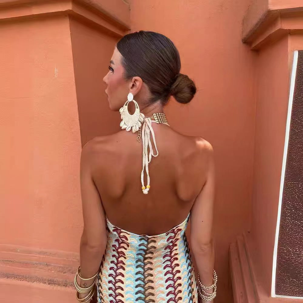 Summer Crochet Floral Midi Dress | Boho Vacation Knitwear