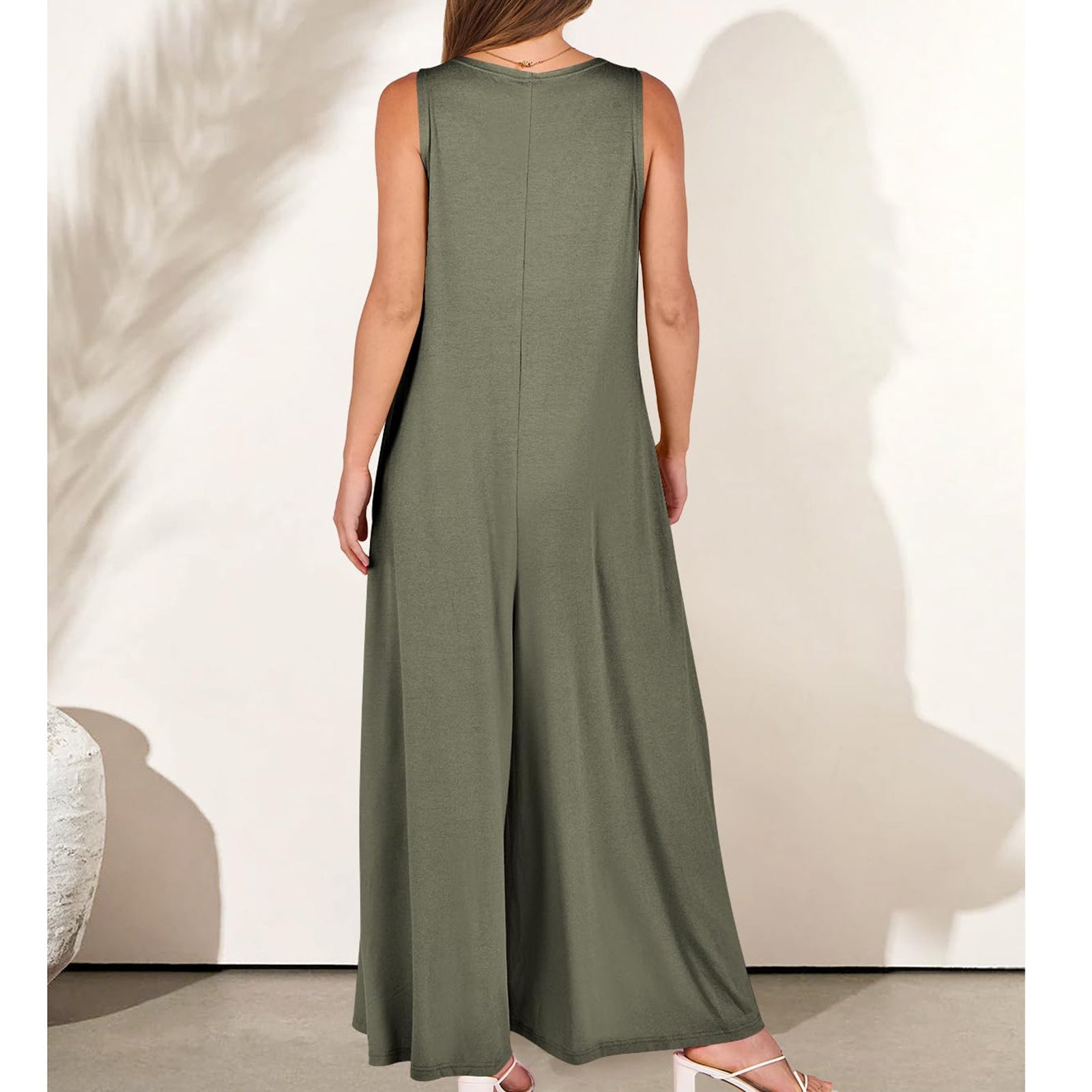 Women's Summer Casual Jumpsuit - Lightweight Pocket Romper