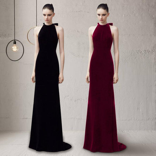 Simple Sexy Round Neck Long Mermaid Evening Dresses