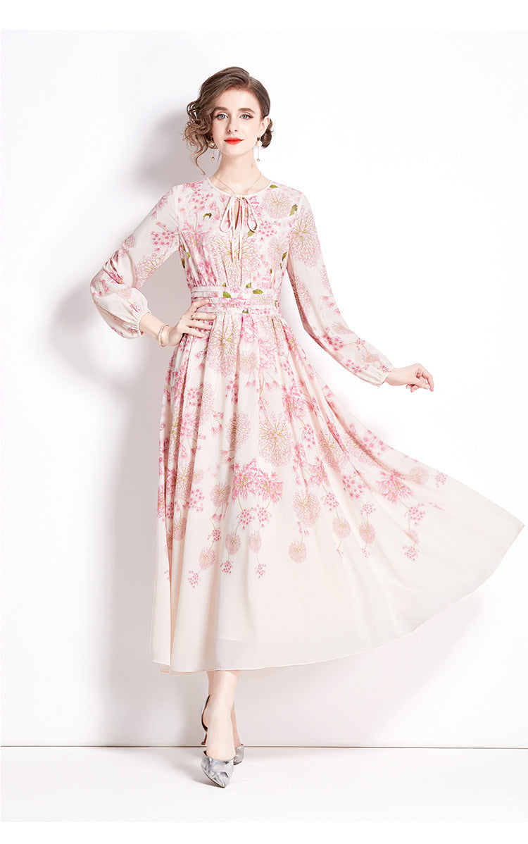 Women Floral Pink Long Maxi Dresses