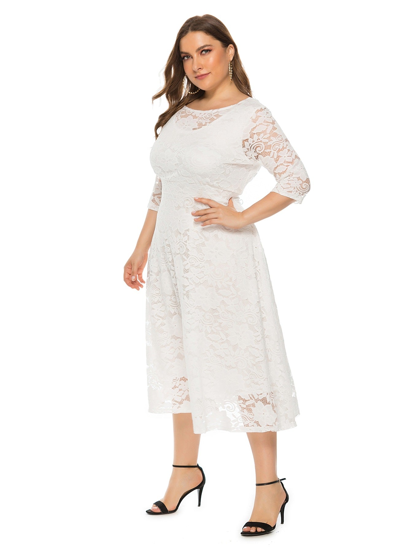 Plus Size Lace Evening Dress