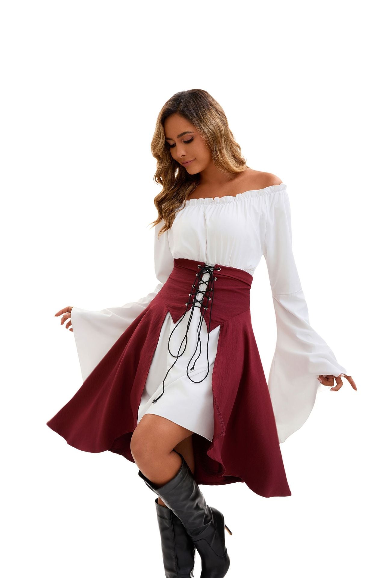 Renaissance Pirate Shirt - Medieval Halloween Costume Blouse for Women