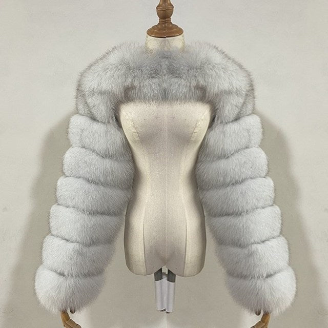 Women Artifical Fox Fur Women Cape Coats