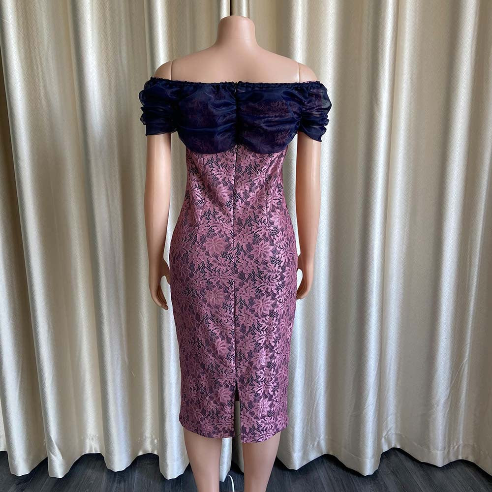 Sexy Off The Shoulder Plus Sizes Lace Party Dresses-Dresses-Free Shipping at meselling99