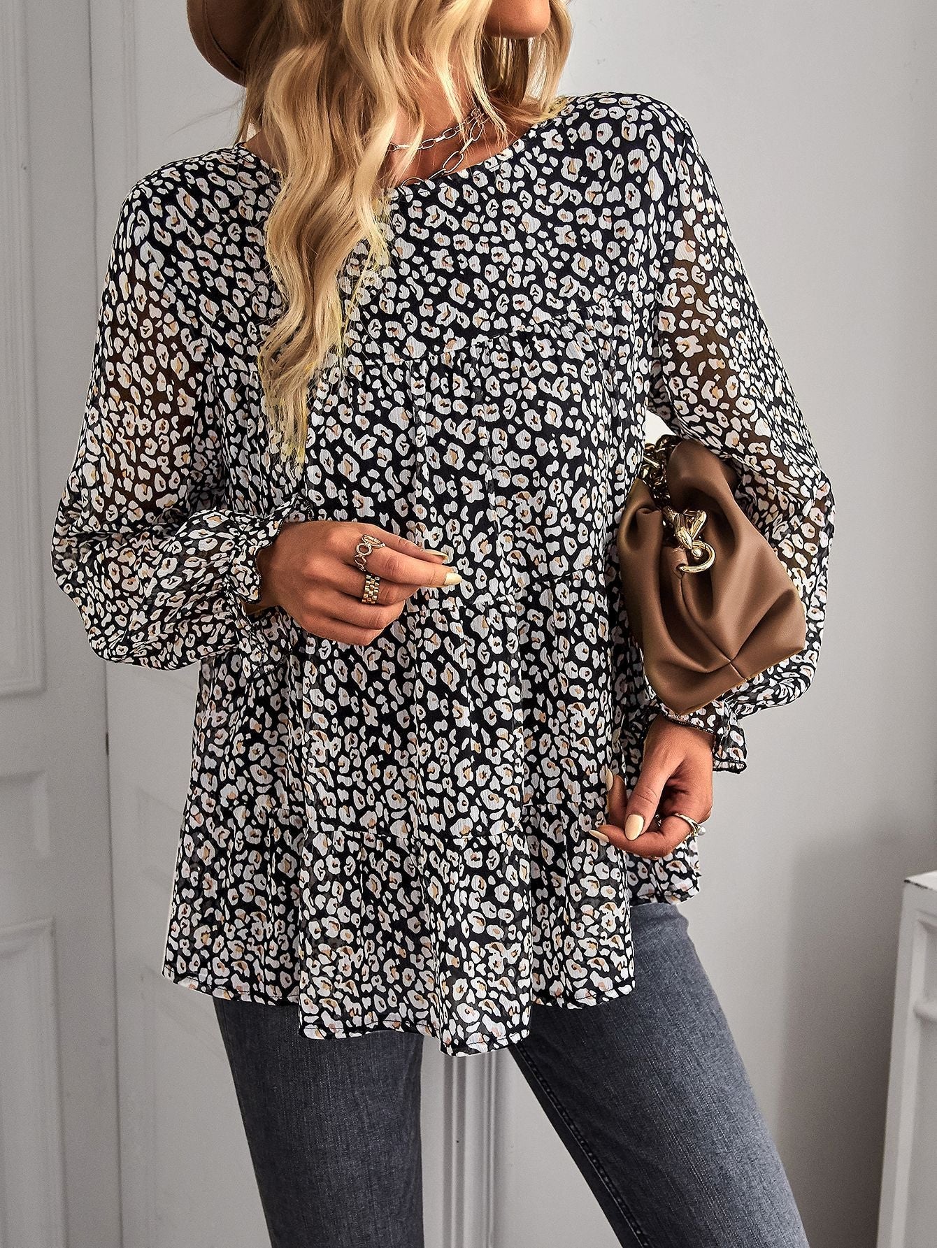 Casual Bohemian Long Sleeves Blouses