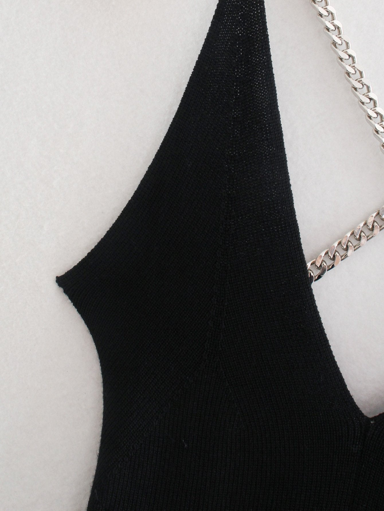 Sexy Black Backless Knitted Crossed Chains Women Dresses-Dresses-Free Shipping at meselling99