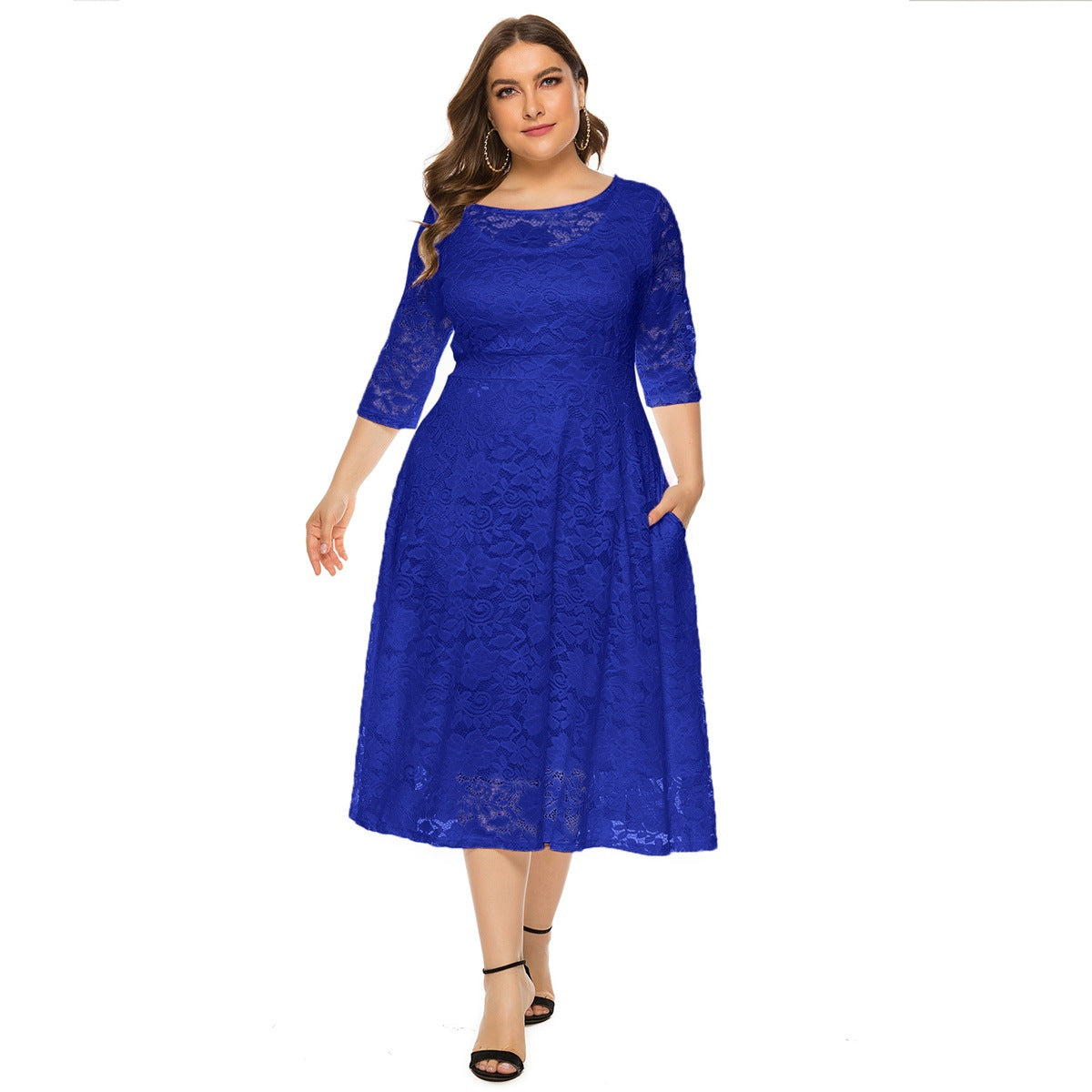 Plus Size Lace Evening Dress