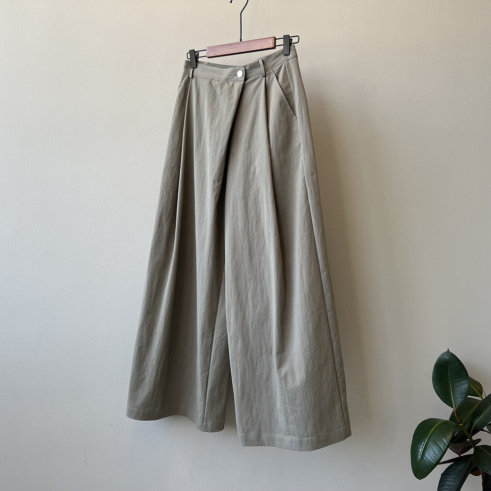 Women's Asymmetric Hem Wide-Leg Pants