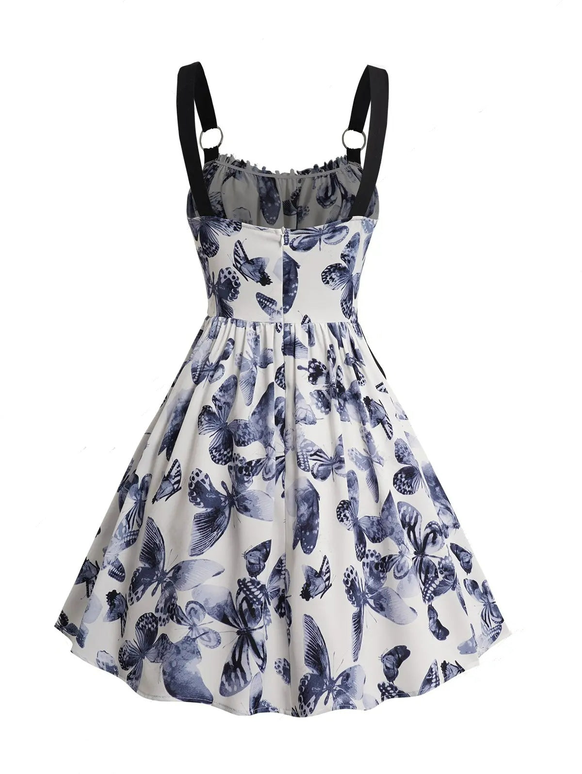legant Floral Print O-Ring Strap Slimming Party Dress