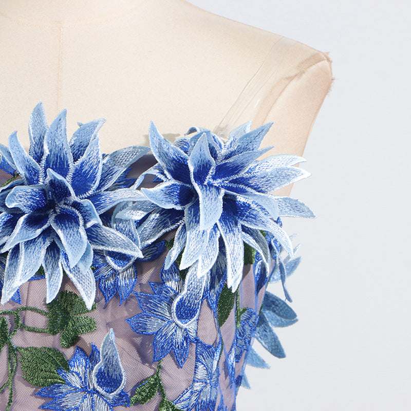 Vintage Floral Embroidered Corset Dress