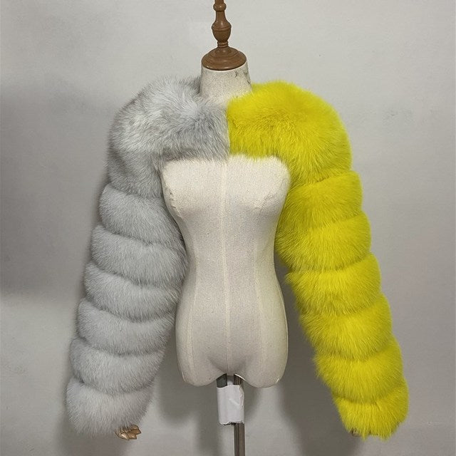 Women Artifical Fox Fur Women Cape Coats