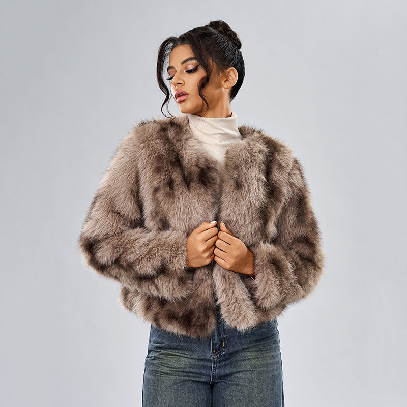 Women's Casual Street Style Fox Fur Jacket Coats