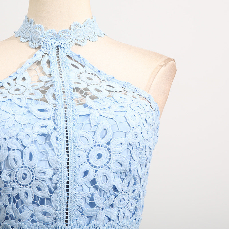 Women's Lace Sleeveless Top & Asymmetrical Skirt Set