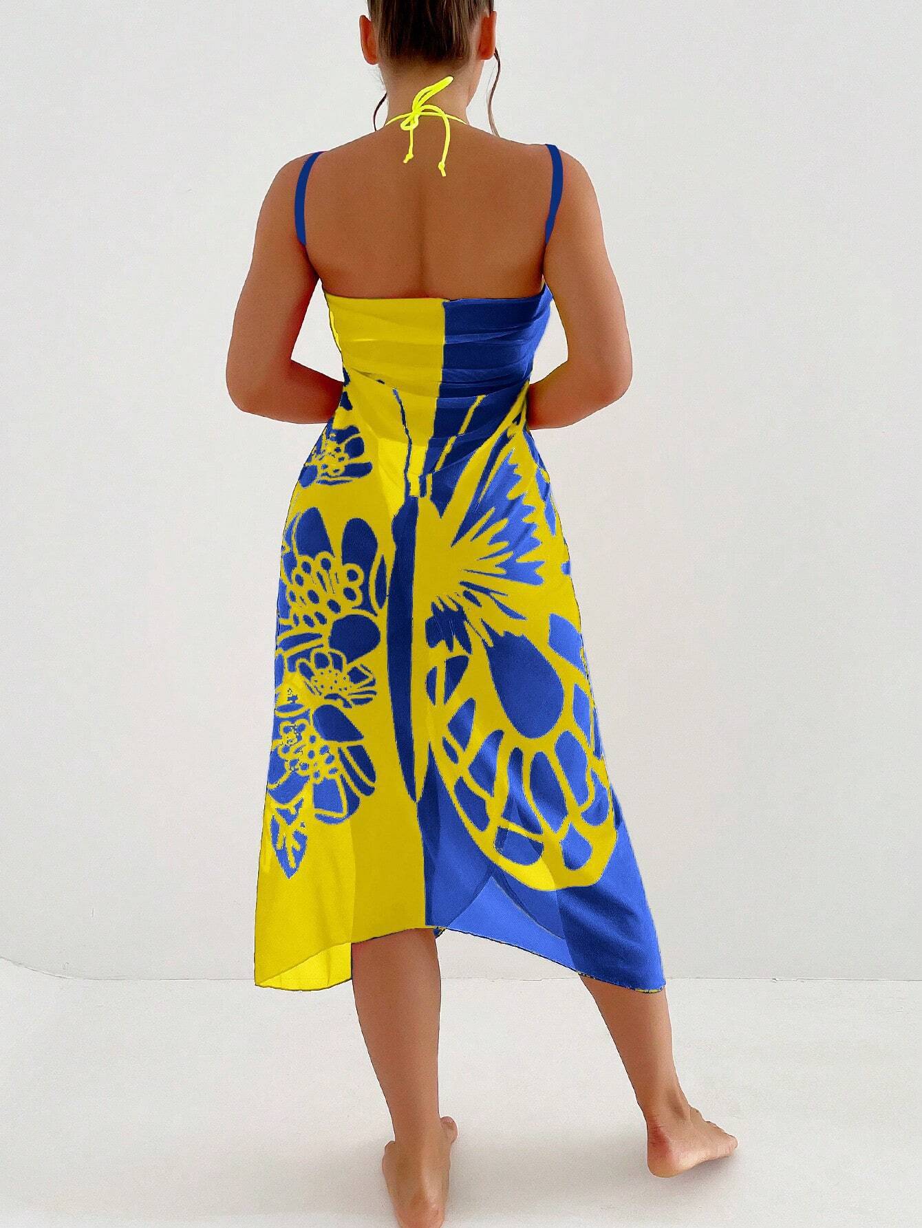 Summer Butterfly Print Beach Cover Ups