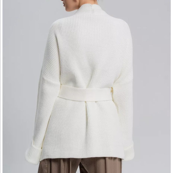 Oversized Belted Knit Cardigan | Cozy Loose Fit Open Front Sweater