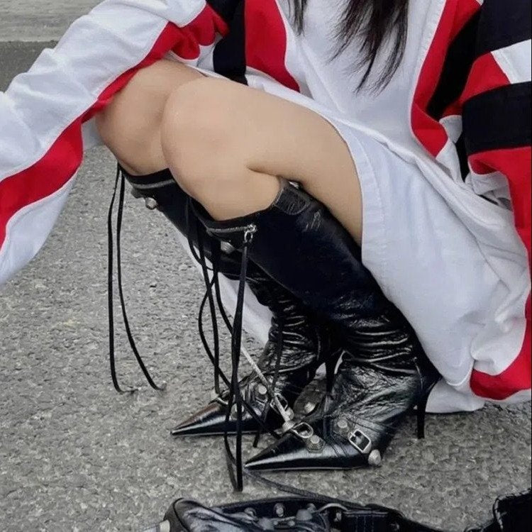 Sexy Peep Toe Rivet Plus Sizes Women Boots