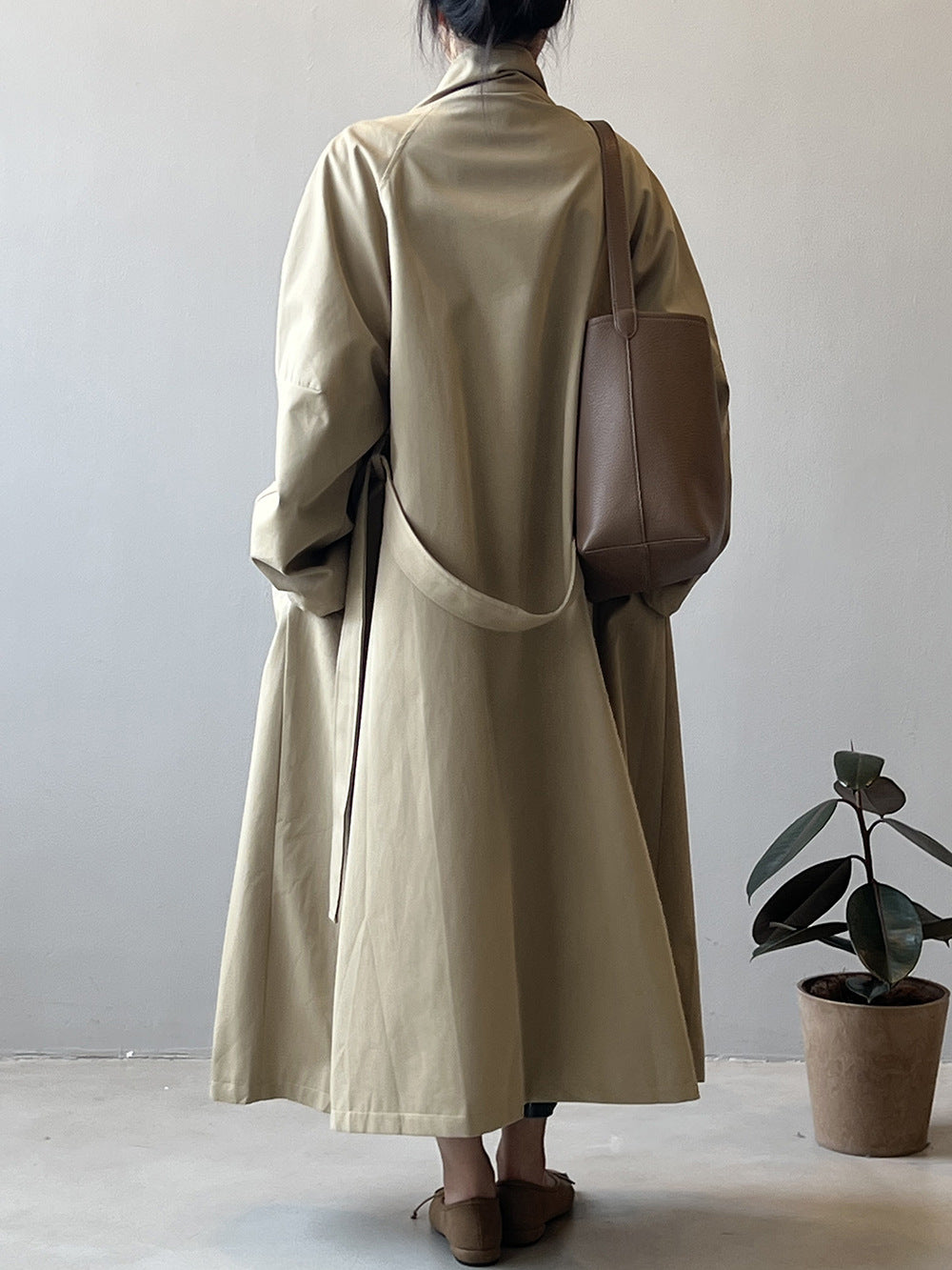 Women’s Stand Collar Long Trench Coat