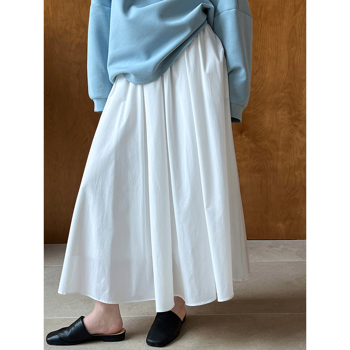 Elegant Pink Midi Skirt – Flowy A-Line Pleated Skirt with High Waist